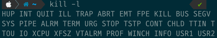 macOS에서 지원하는 시그널